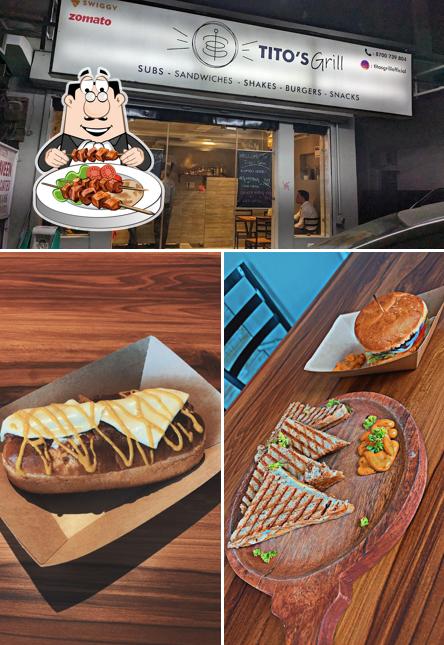 The photo of food and interior at Tito's Grill