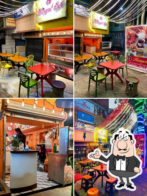 The interior of Hangout cafe Madhyamgram