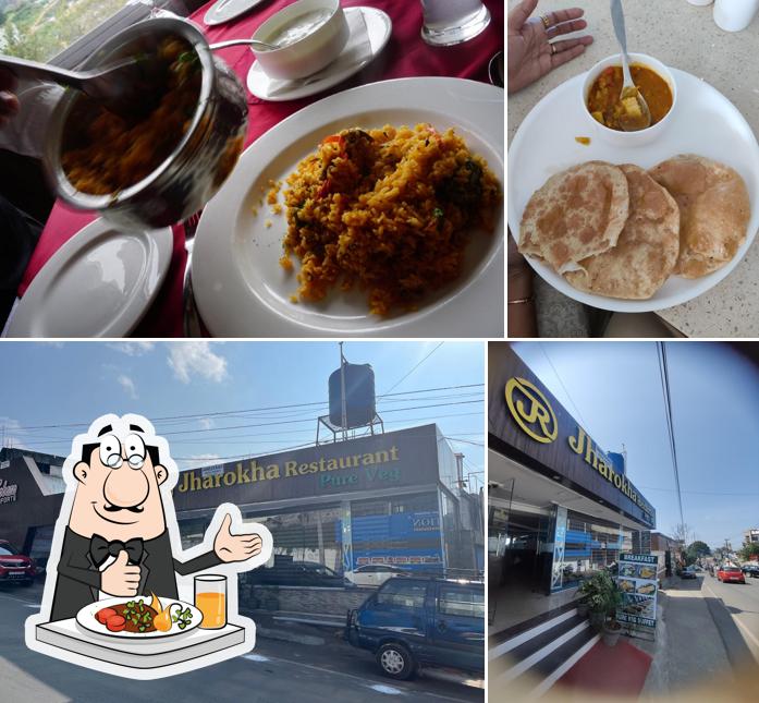 Among various things one can find food and exterior at Hotel Jharokha
