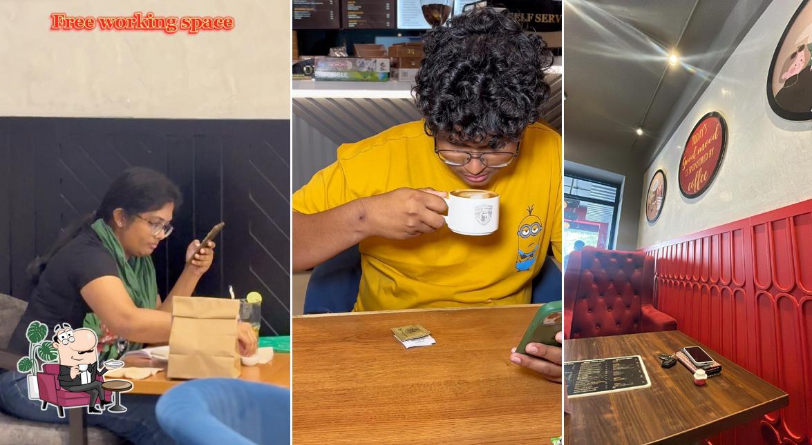 Take a seat at one of the tables at The Coffee Brewery