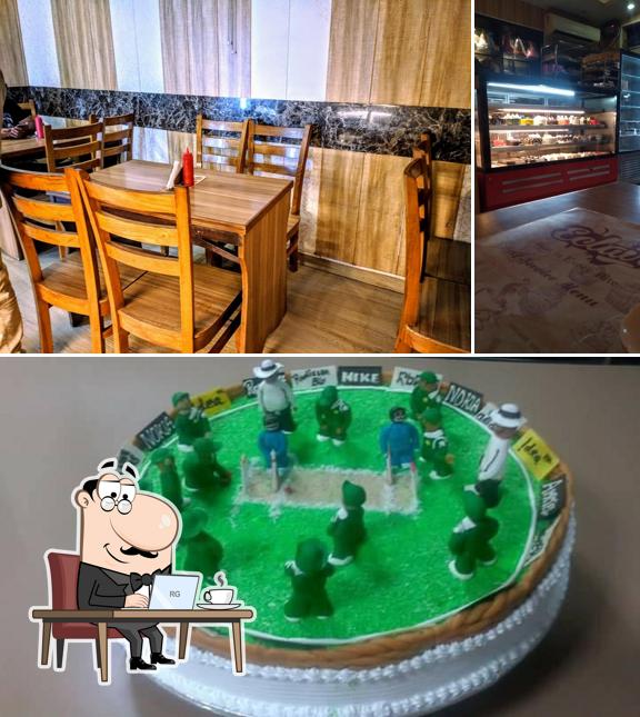 The photo of interior and cake at Eclair ,Cafe &Pastry shop