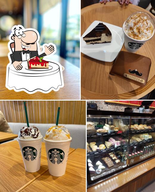 Starbucks provides a selection of sweet dishes