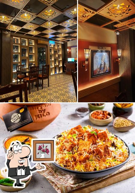 Take a look at the picture showing interior and food at Biryani By Kilo- Udaipur