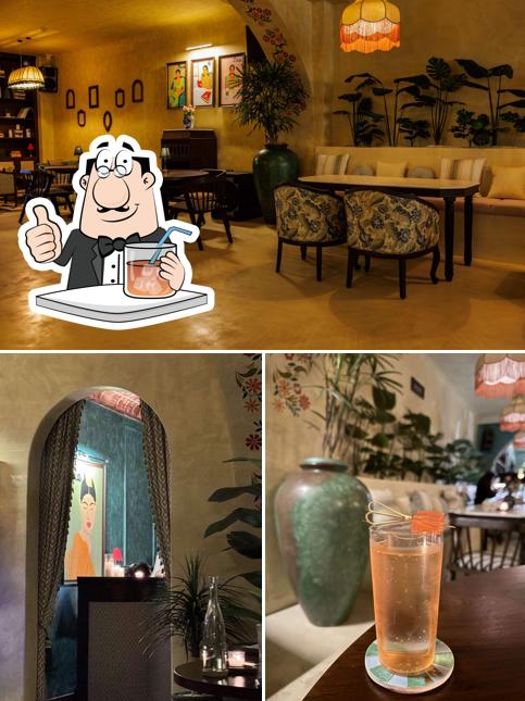 The photo of Lucia’s drink and interior