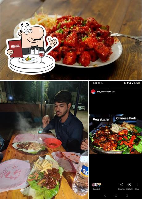 Food at Chinese Fork restaurant