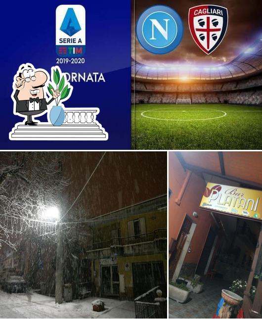 Questa è la immagine che presenta la esterno e interni di Bar Platani