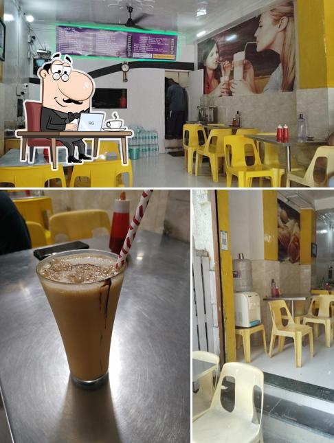 Take a seat at one of the tables at Roll House Point