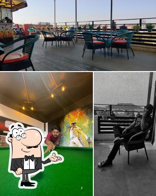 The interior of Moksh rooftop multi cuisine restaurant