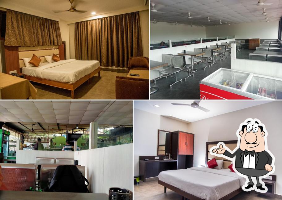 Take a seat at one of the tables at Ratna Sagar Udupi Restaurant