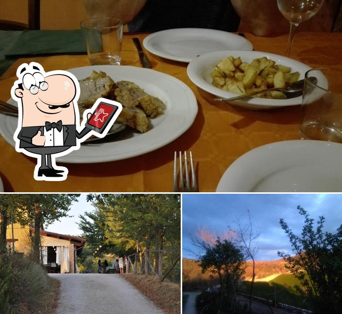 La esterno e cibo del ristorante