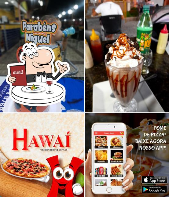 Comida em Pizzaria Havaí