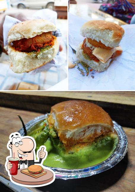 Try out a burger at Ghungroo Seth Vada Pav Co
