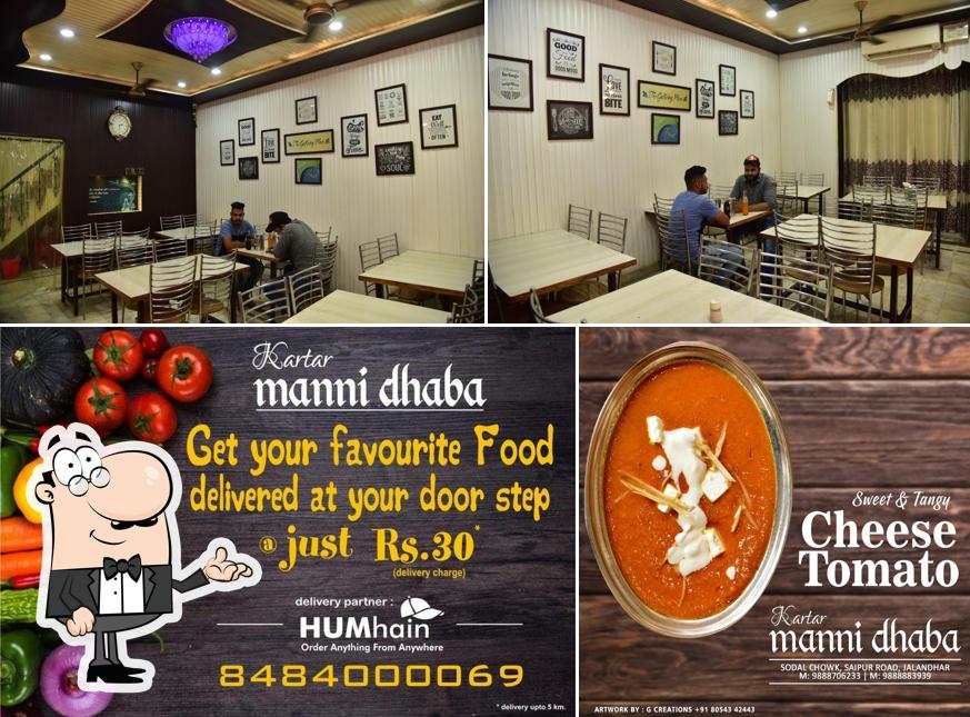 Among various things one can find interior and food at Kartar Manni Dhaba