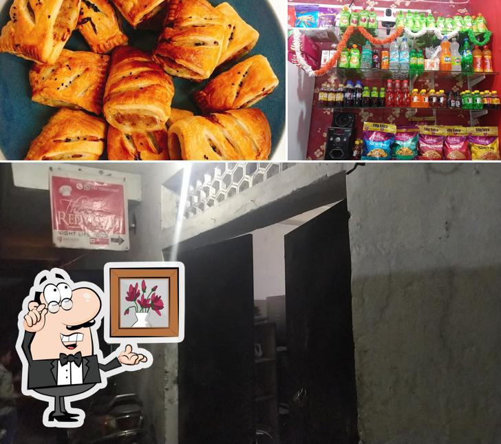The restaurant's interior and dessert