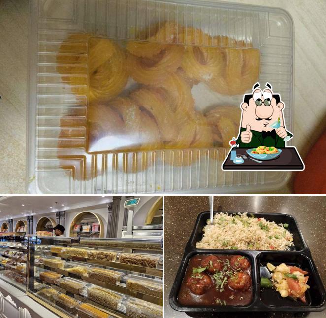 Take a look at the photo showing food and interior at Saanwara