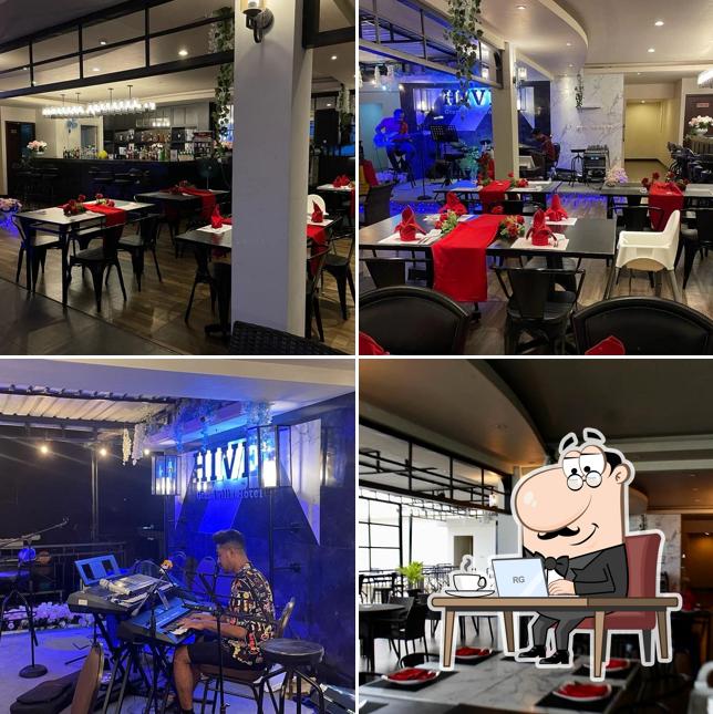 Take a seat at one of the tables at Hive cafe and lounge bar