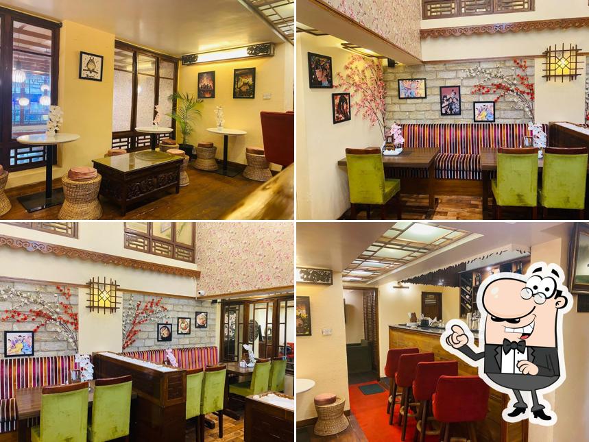 The interior of Sumi Nomnom Korean Cafe and Bakery, Gangtok