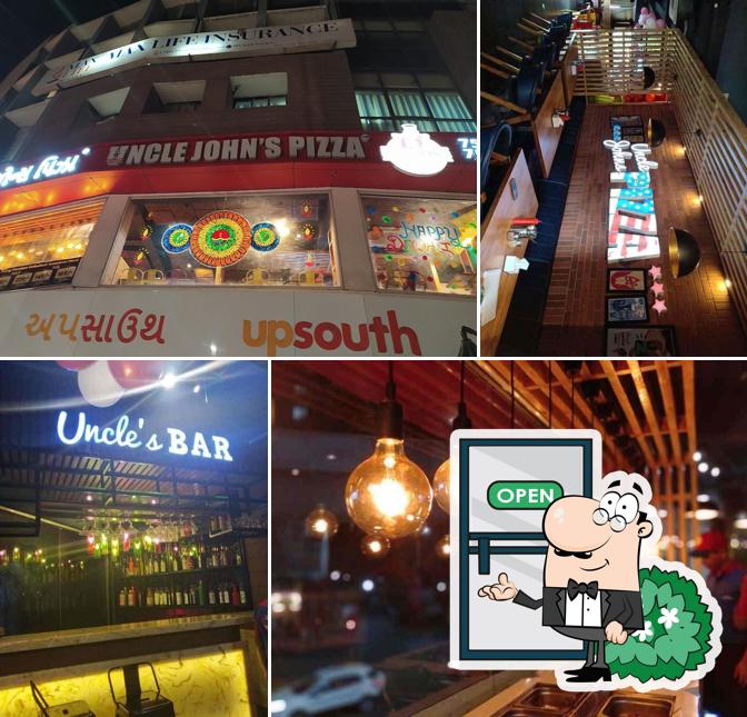 The exterior of Uncle John's Pizza