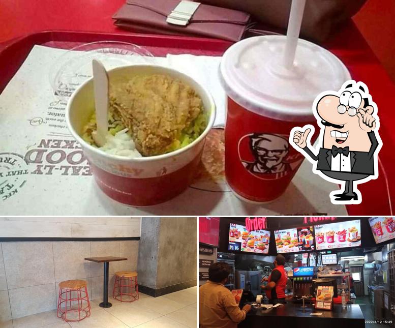 Take a seat at one of the tables at KFC