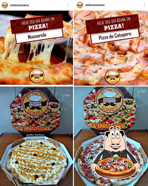 Experimente pizza no Estação Brasil Restaurante e Pizzaria
