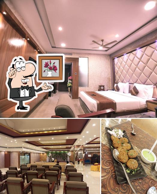 This is the picture displaying interior and meat at Vishnu Empire : Hotel in Rewa Banquet in Rewa Restaurant in Rewa Bar in Rewa