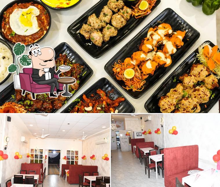 The image of interior and food at Chick n Serve Family Restaurant