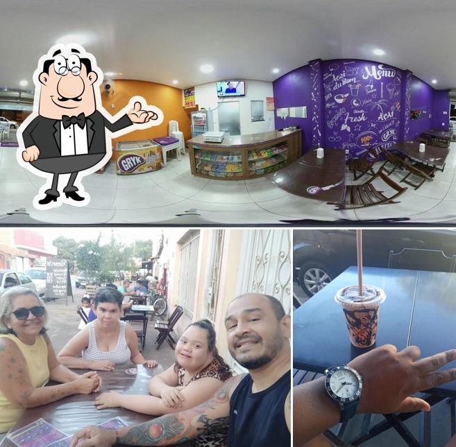 O interior do Gryk sorvete e açaí