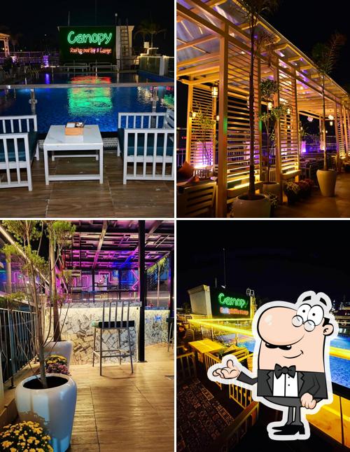 The interior of Canopy Rooftop Lounge