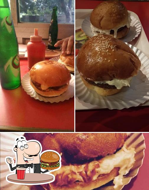 Get a burger at Down Town Fast Food