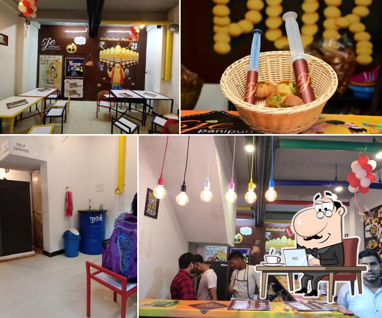 The interior of SJE Panipuri Unlimited @21/-