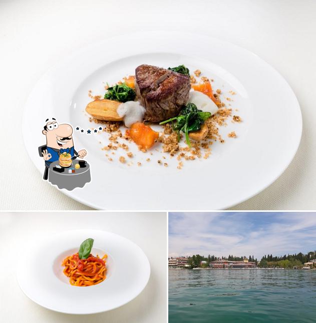 Questa è la immagine che presenta la cibo e esterno di Ristorante Le Gardenie