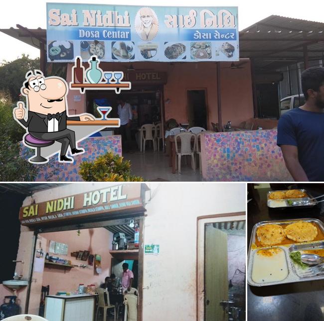 Take a seat at one of the tables at Sai Nidhi Tea and South Indian Food