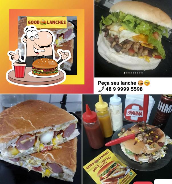 Experimente um dos hambúrgueres oferecidos no Good Lanches 1