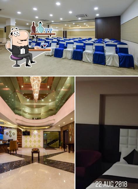 The interior of Akshaya Aura Hotel