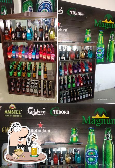 Enjoy a glass of light or dark beer