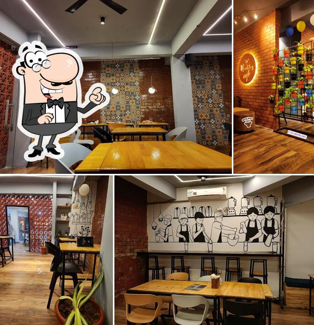 Take a seat at one of the tables at The Hashtag Cafe