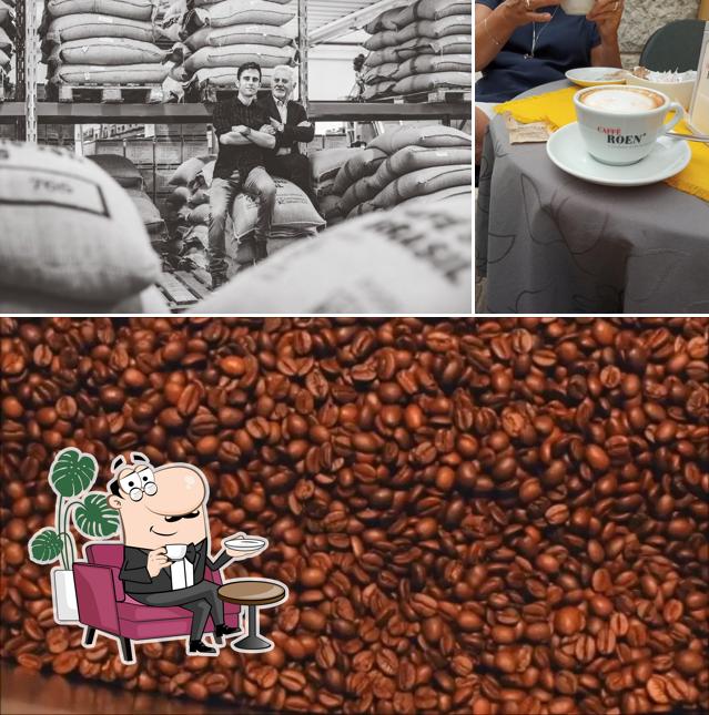 Questa è la immagine che mostra la interni e cibo di Torrefazione Caffè Roen