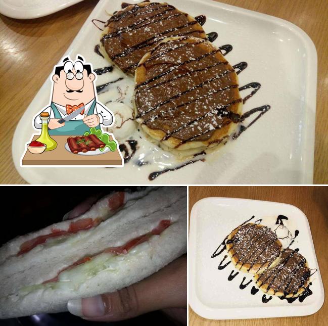 Order meat dishes at Hishi Cafe