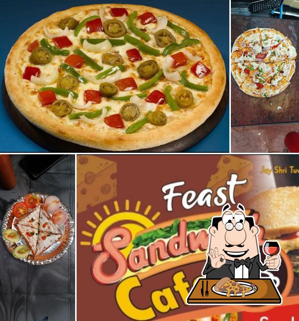 Order pizza at Feast sandwich cafe