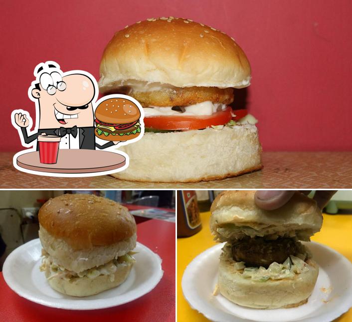Order a burger at Happy Shakes Time