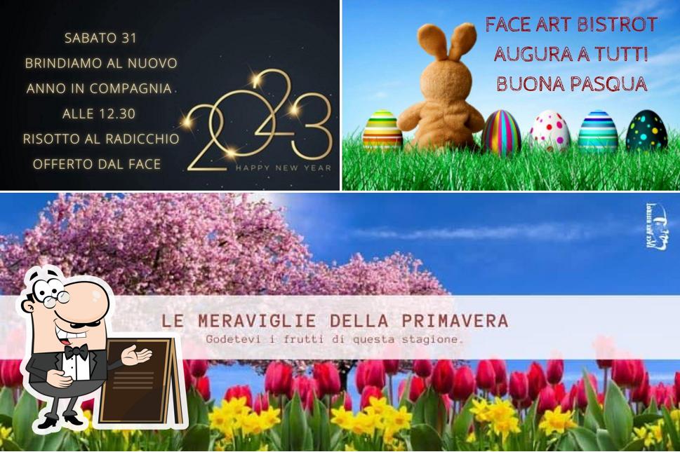 Dai un’occhiata alla immagine che raffigura la esterno e cibo di FACE ART BISTROT