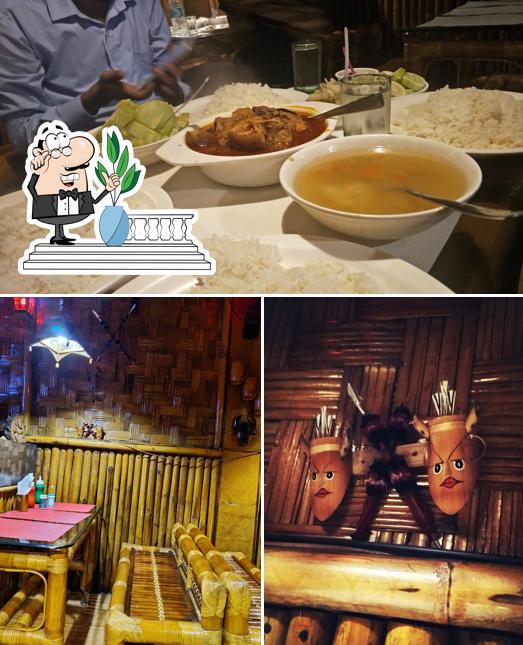 The restaurant's exterior and food