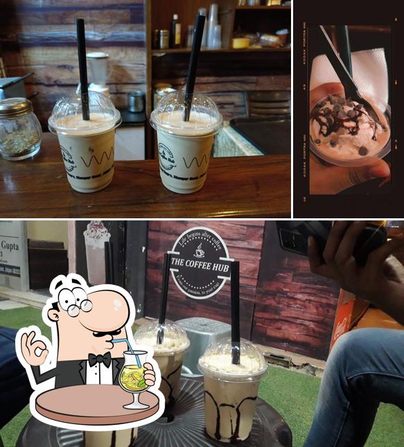 Among various things one can find drink and dessert at The Coffee Hub