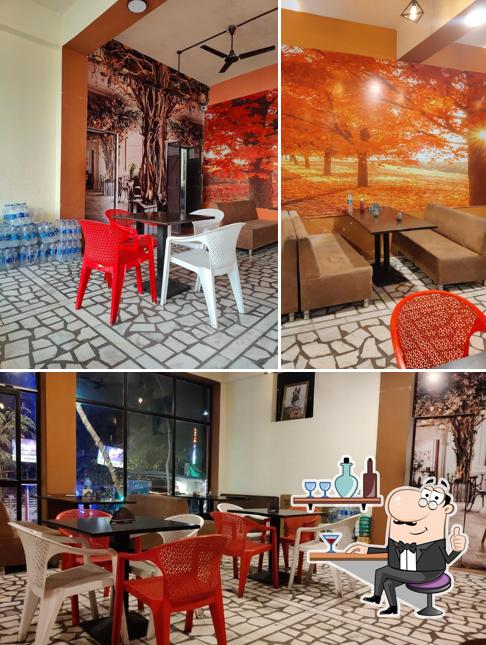 Take a seat at one of the tables at Food Island Restaurant and Café