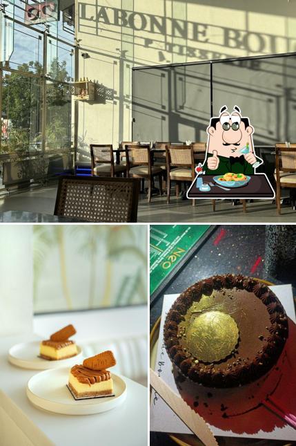 The photo of food and interior at Labonne Bouche Patisserie