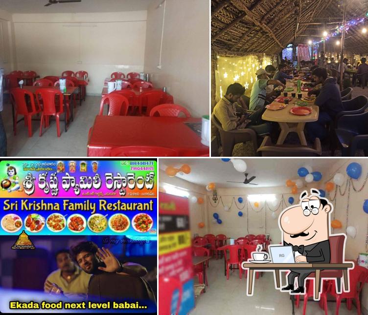 The interior of Shri Krishna Family Restaurant