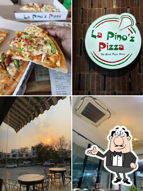 The picture of interior and food at La Pino'z Pizza Ujjain