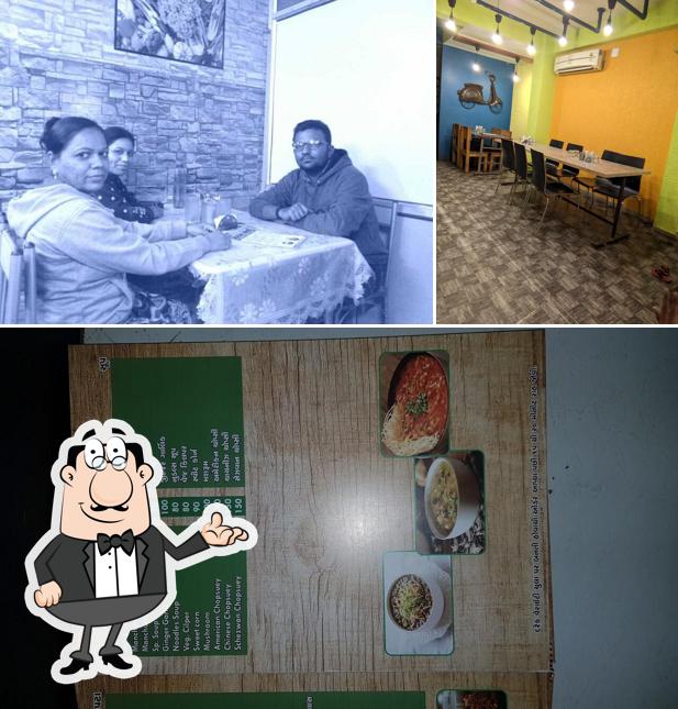 Among various things one can find interior and dining table at Chula Dhosa Hub & green chilli bhajipav, vandematram