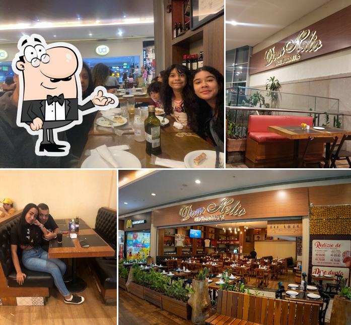 Sente em uma das mesas no Dom Hélio parkshopping Campo Grande