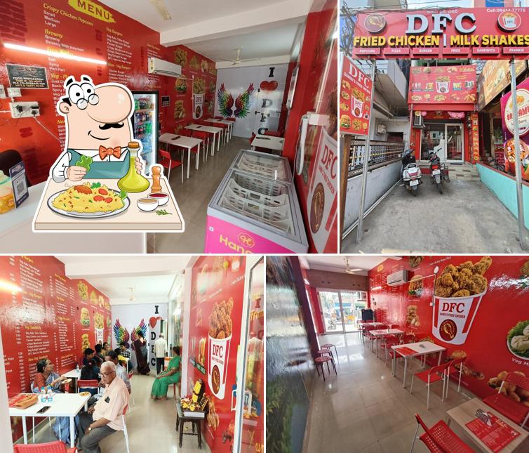 Food at DFC Dandu's Fried Chicken & shakes